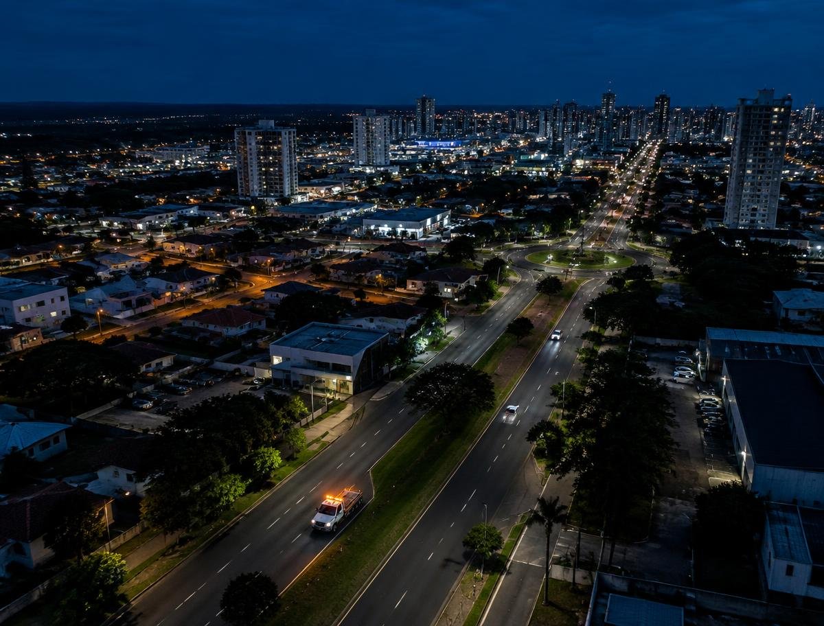 Vista noturna de Cascavel, Paraná